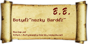 Botyánszky Bardó névjegykártya
